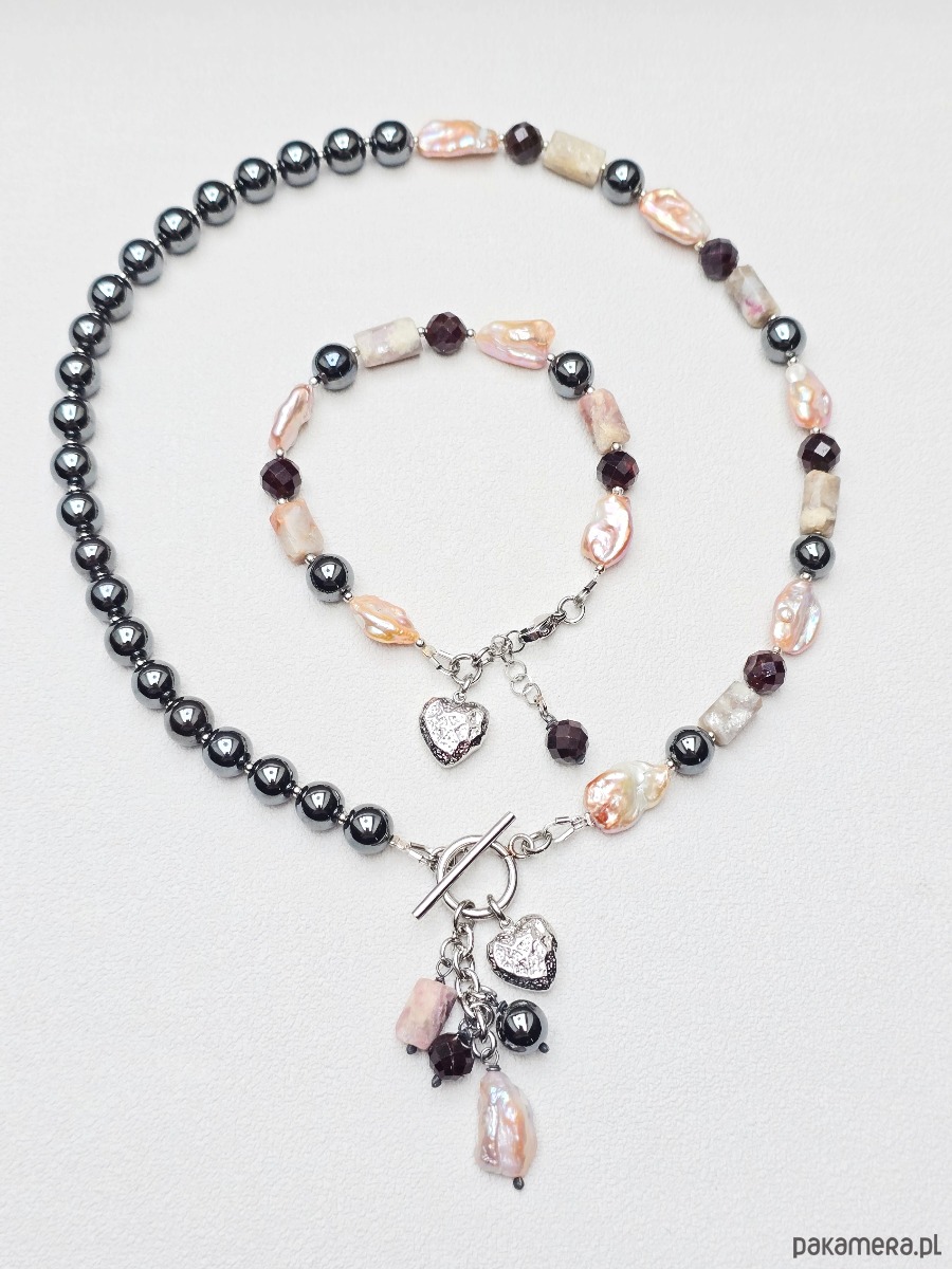 bransoletki z kamieni naturalnych Bransoletka Grafitowe Love 2