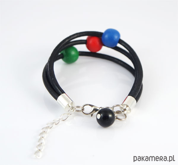 bransoletki skórzane Bransoletka - Drewniane korale - rzemienie 1