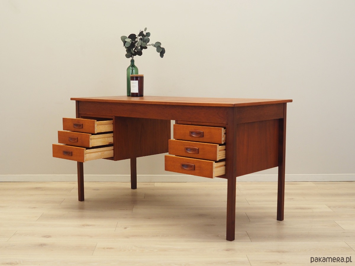 biurka Biurko tekowe, duński design, lata 70, produkcja: Dania 1