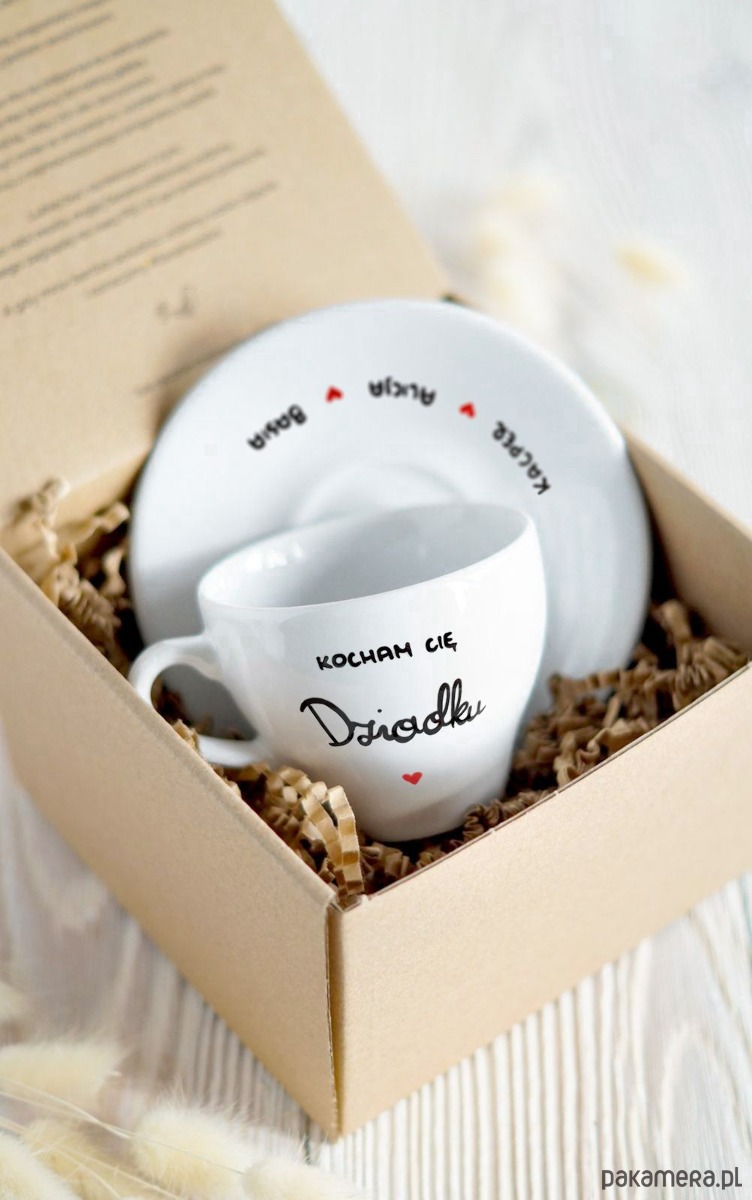 filiżanki Filiżanka dla dziadka, z imionami wnuków na spodku, prezent Dzień Dziadka 2