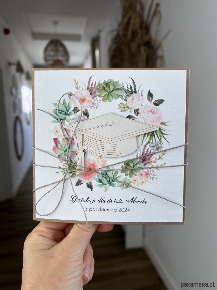 kartki scrapbooking Personalizowana ręcznie robiona kartka gratulacje z okazji uzyskania absoluto 2