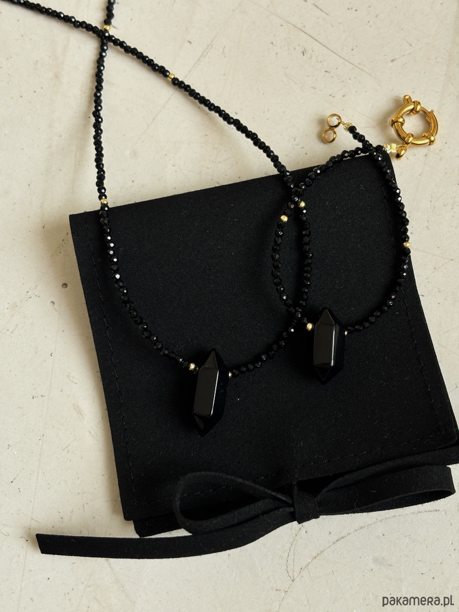 komplet biżuterii Komplet naszyjnik i bransoletka z onyksu 3