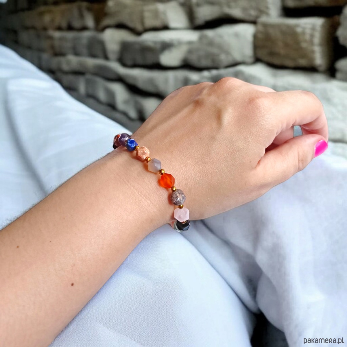 bransoletki z kamieni naturalnych RAZEM TANIEJ! 2 bransoletki: mix kamieni: szlif gwiazdkowy 8mm 3