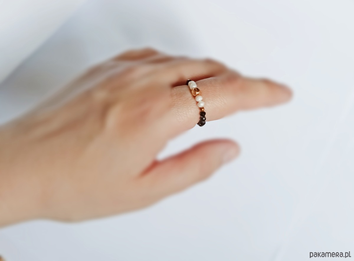 pierścionki elastyczne Pierścionek :: turmalin, perły 1