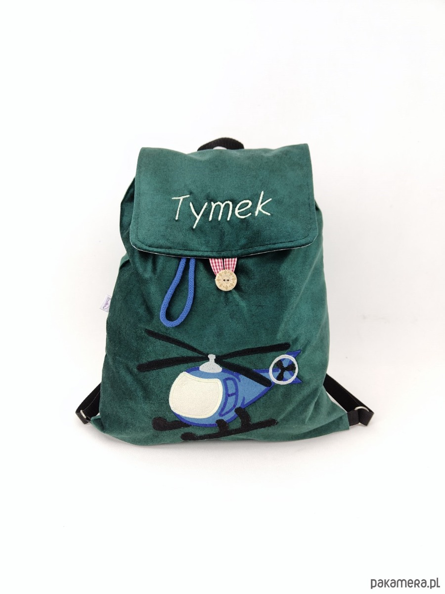 torebki, worki i plecaki dziecięce Prezent dla chłopca - plecak z helikopterem i imieniem 2