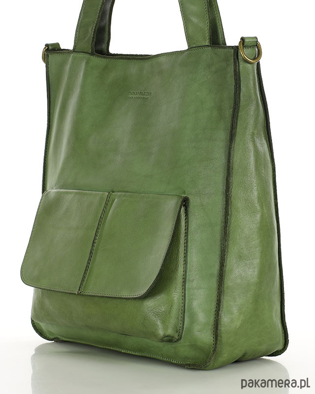 torby na ramię Torebka damska shopper A4 skóra naturalna - jasna zielona 2