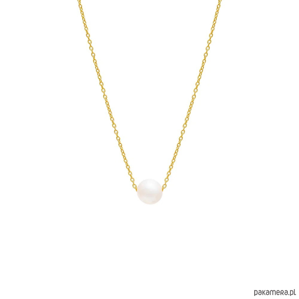 złote naszyjniki Naszyjnik z naturalną perłą- srebro 925 pozłacane 1