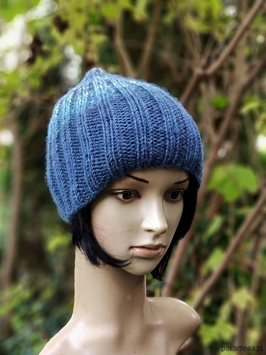 czapki damskie Ombre denim / czapka z jedwabiem 2