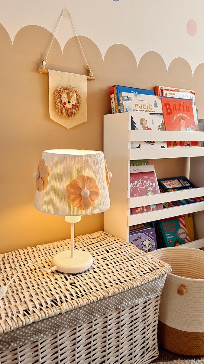 lampy do pokoju dziecka Klosz do lampki nocnej "Kwiaty nude" 7