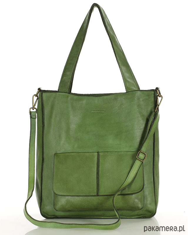 torby na ramię Torebka damska shopper A4 skóra naturalna - jasna zielona 4