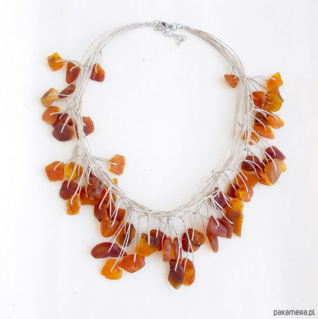 kolie Bałtycki bursztyn surowy naszyjnik unikat 3