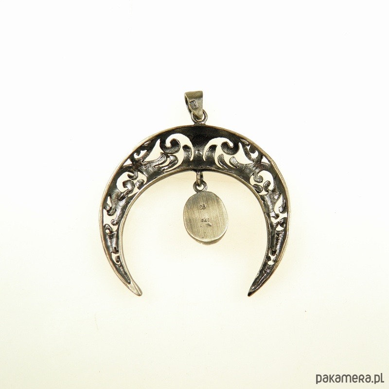 wisiory Lunula  z kamieniem księżycowym - zawieszka 4