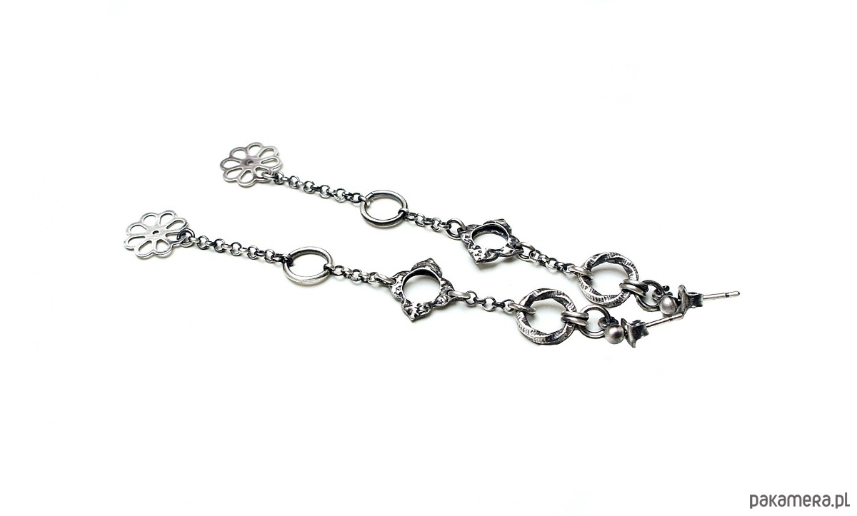 kolczyki srebrne Silver flower vol.2  - kolczyki 4