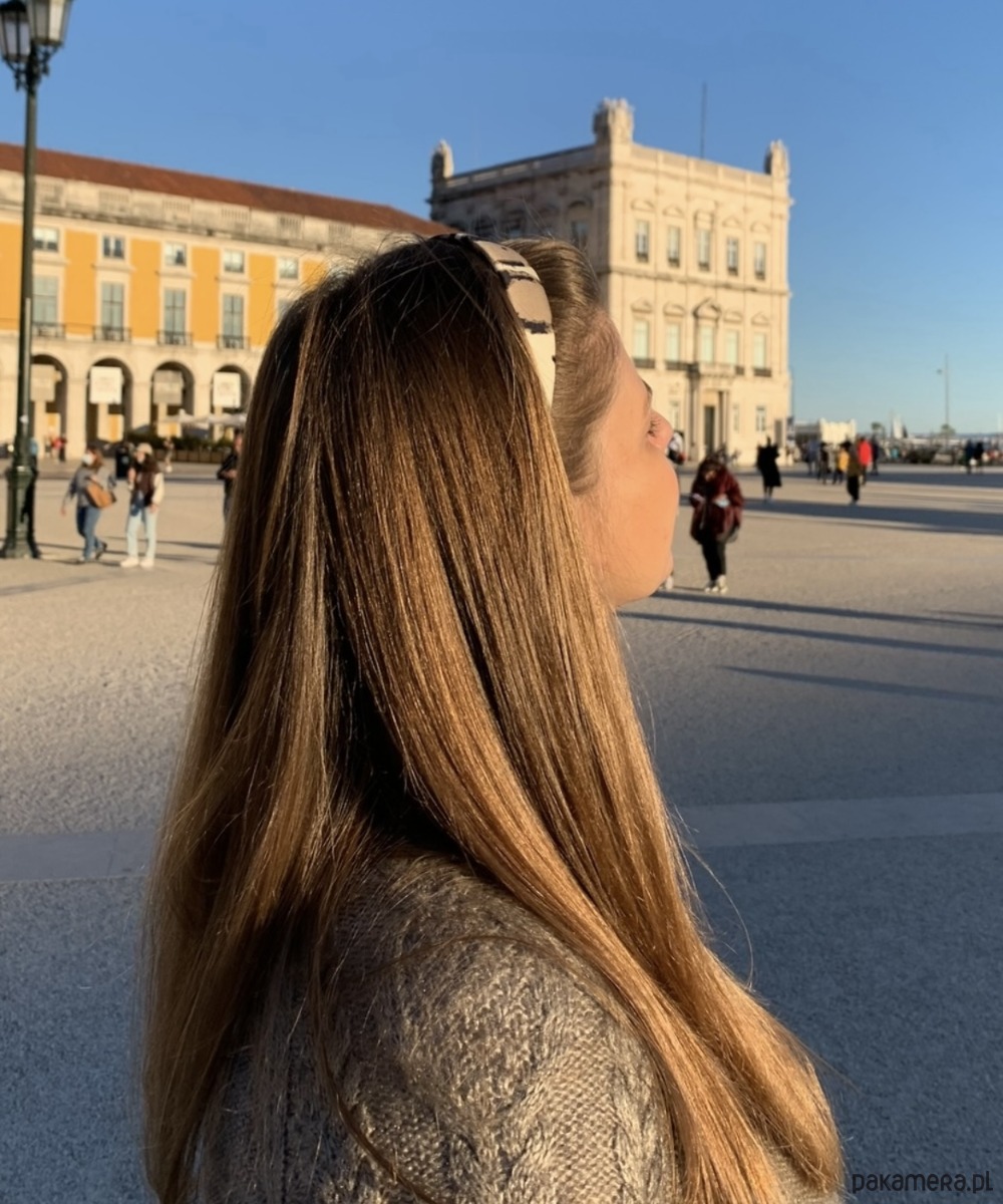 opaski do włosów Płaska opaska do włosów Magdalena w odcieniach beżu, bieli i czerni 5