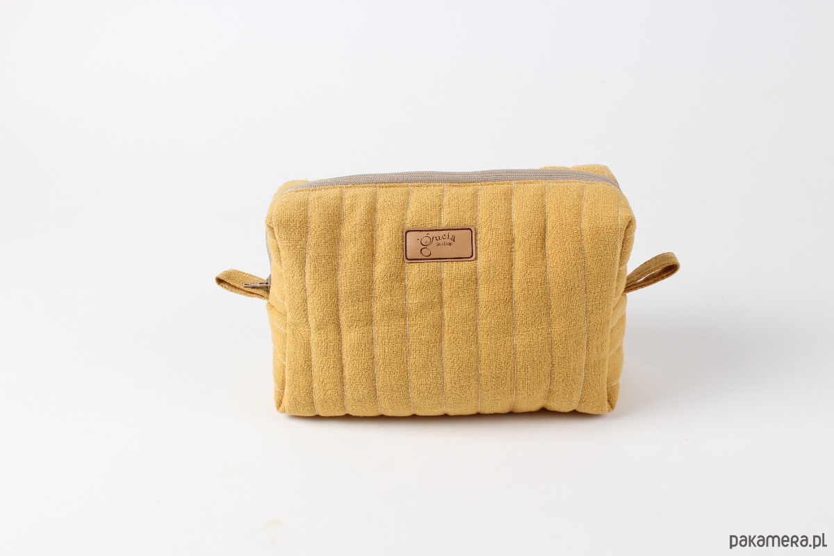 kosmetyczki Lniana kosmetyczka box - musztarda 8