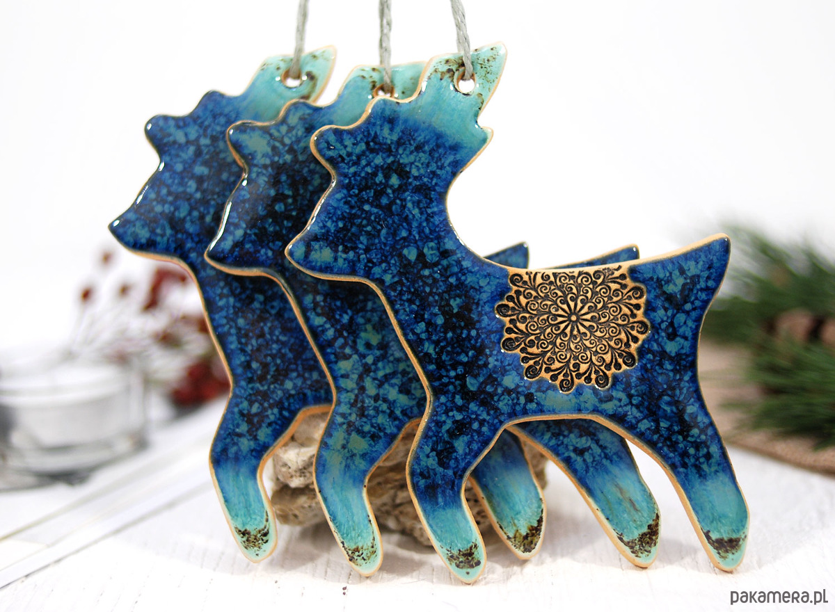 ozdoby choinkowe Duży ceramiczny renifer - ozdoba choinkowa 3