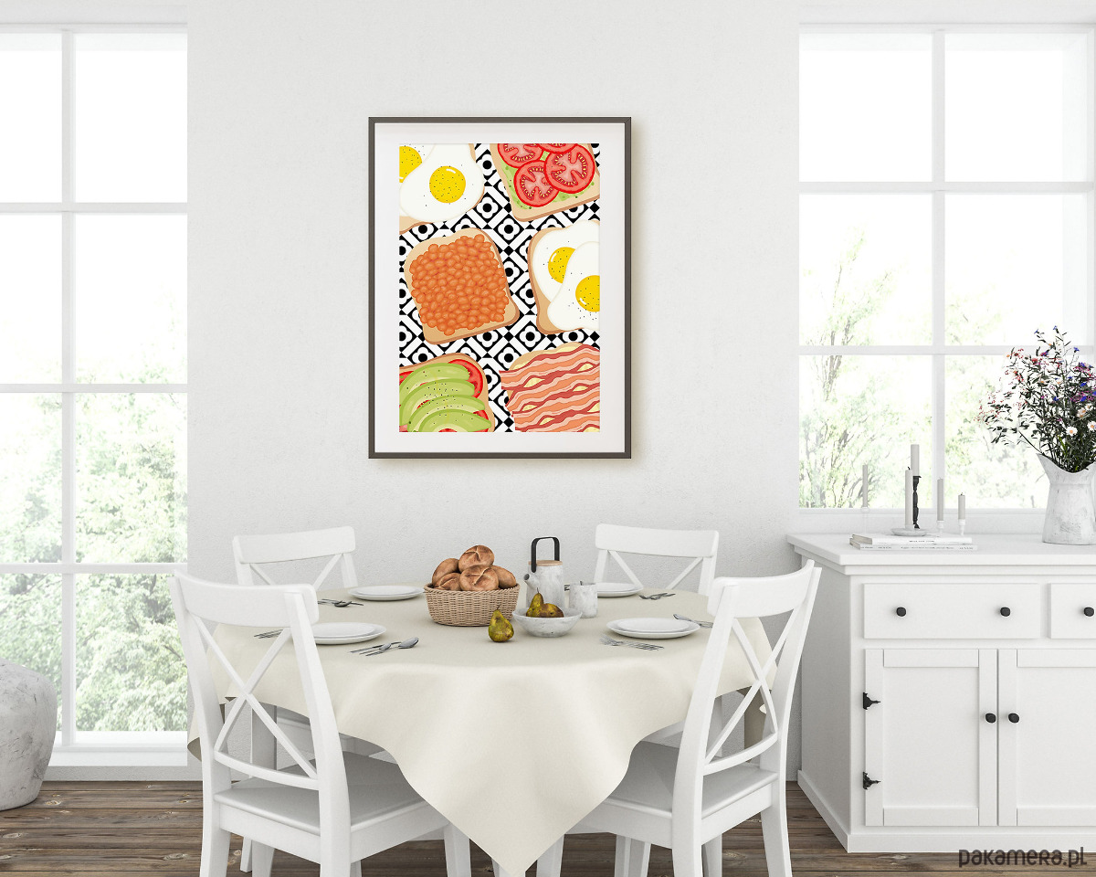 plakaty Plakat Idealne śniadanie na talerzu 3