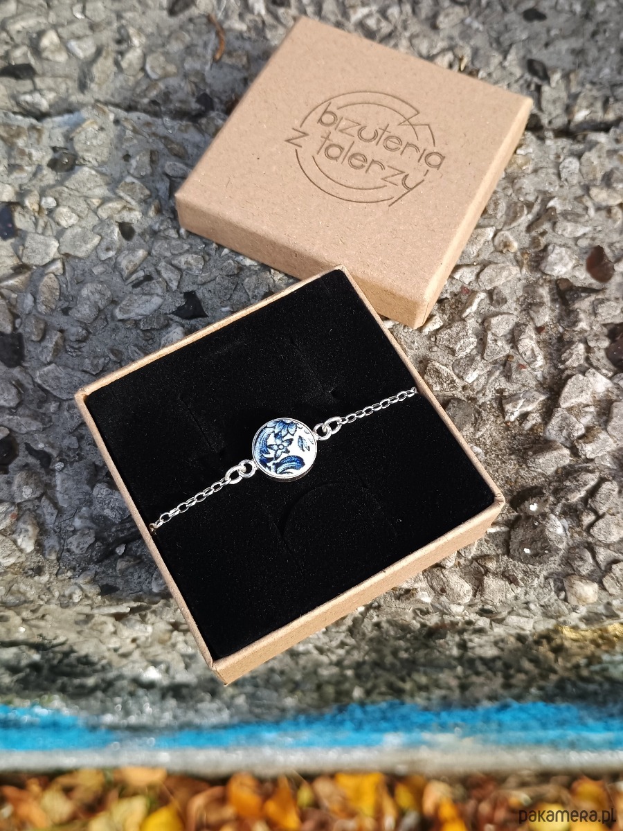 bransoletki ceramiczne Bransoletka w kobaltowe kwiaty 3