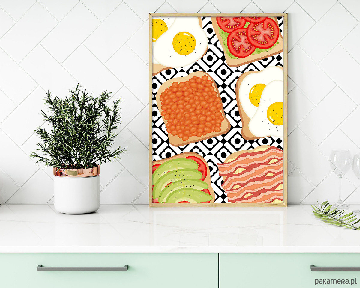 plakaty Plakat Idealne śniadanie na talerzu 4