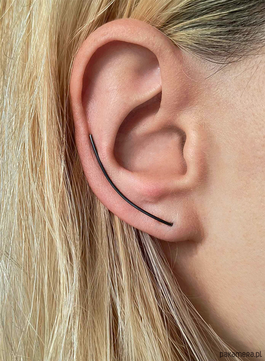 nausznice Kolczyk- nausznica srebro 925 Linia Black 1