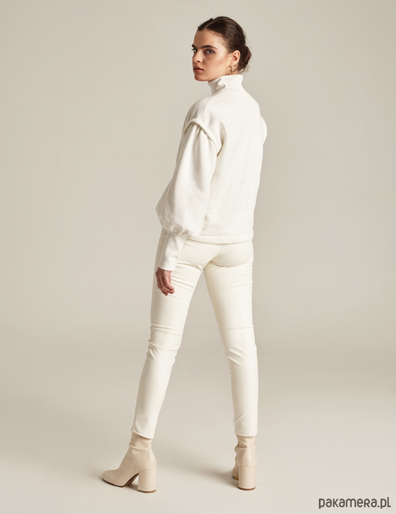 bluza bez kaptura damska Bluza z marszczonymi rękawami 3
