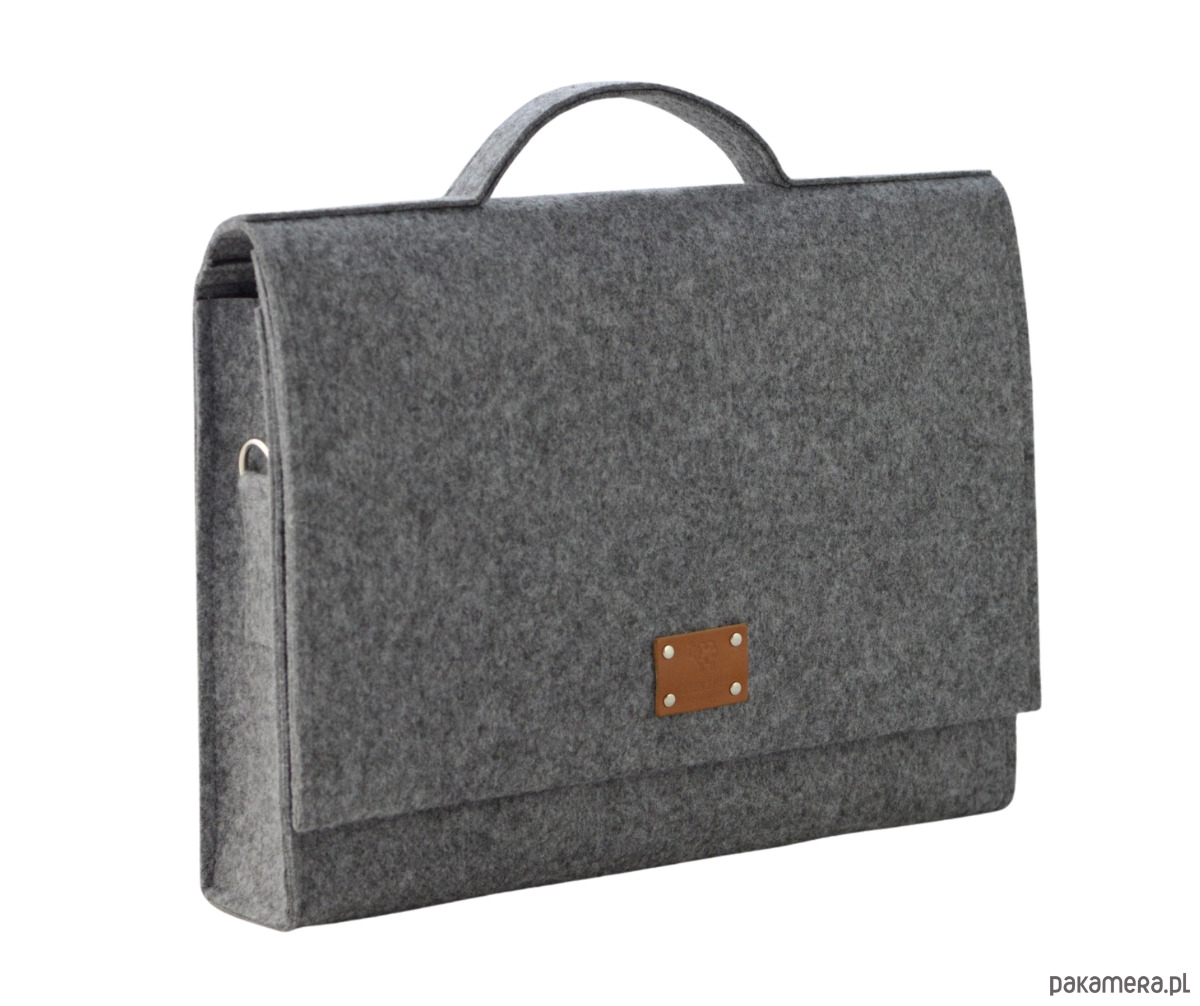 torby na ramię Duża Torba Na Laptopa 15'6" - teczka szara 3