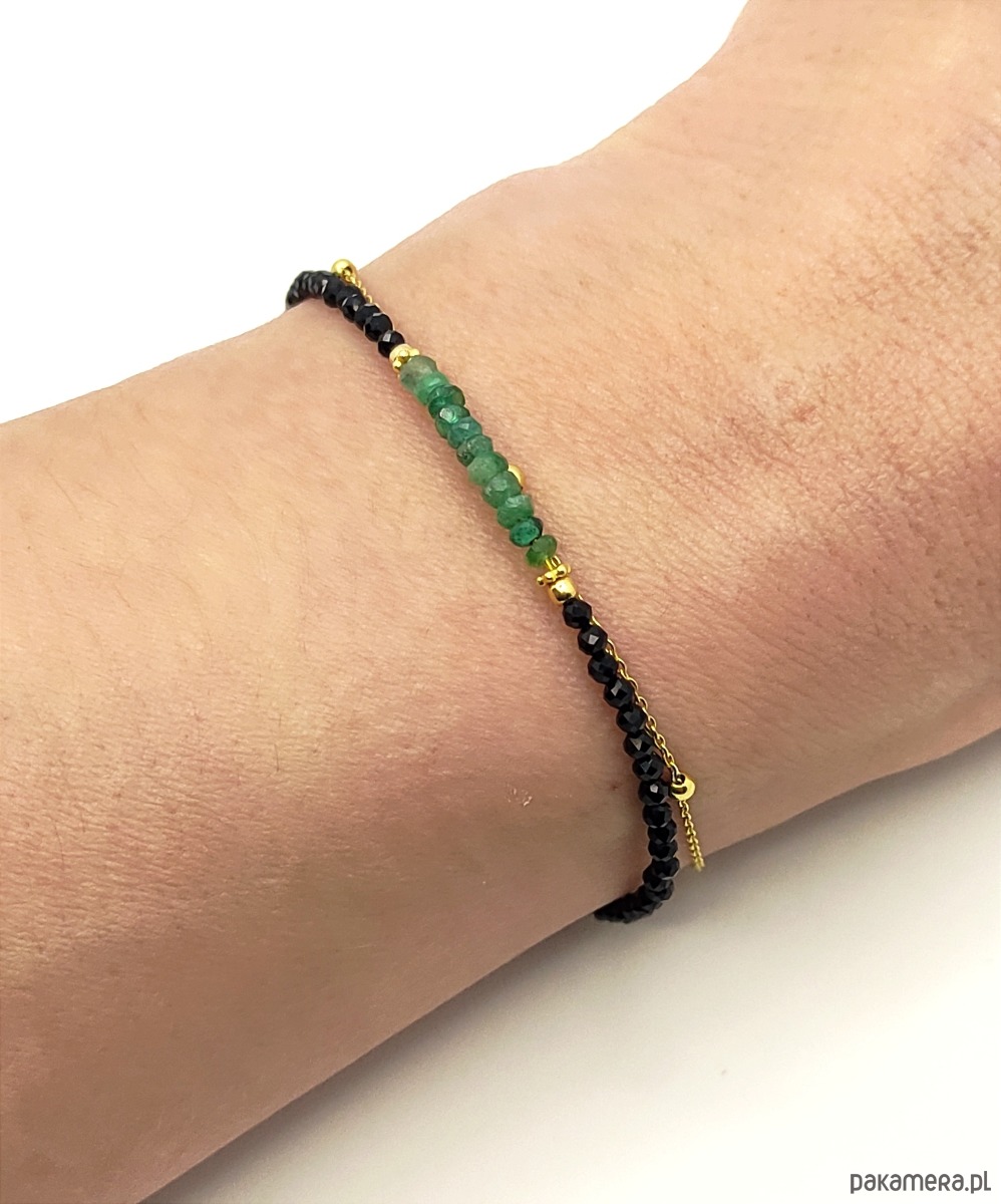 bransoletki z kamieni naturalnych Bransoletka ze szmaragdem 2