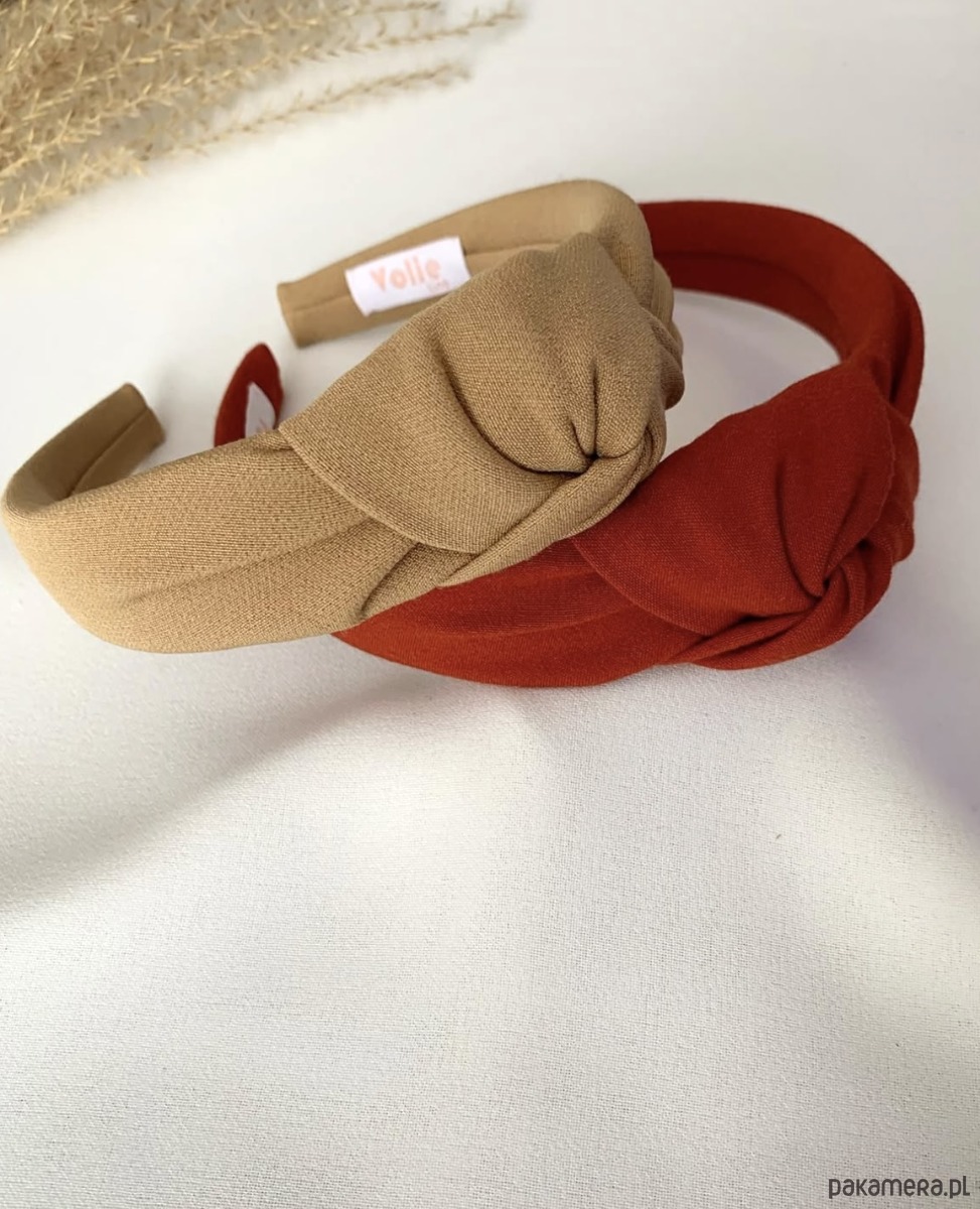 opaski do włosów Beżowa opaska do włosów supełek Beige Chic 1