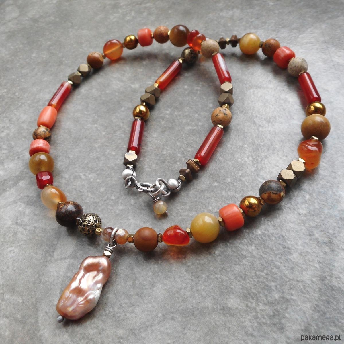 srebrne naszyjniki Złota jesień srebro 925 4