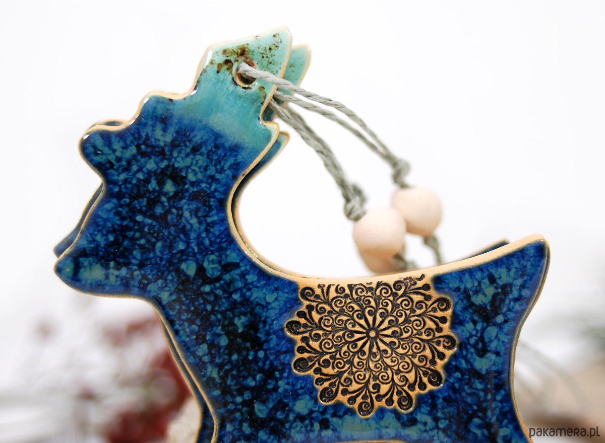 ozdoby choinkowe Duży ceramiczny renifer - ozdoba choinkowa 4