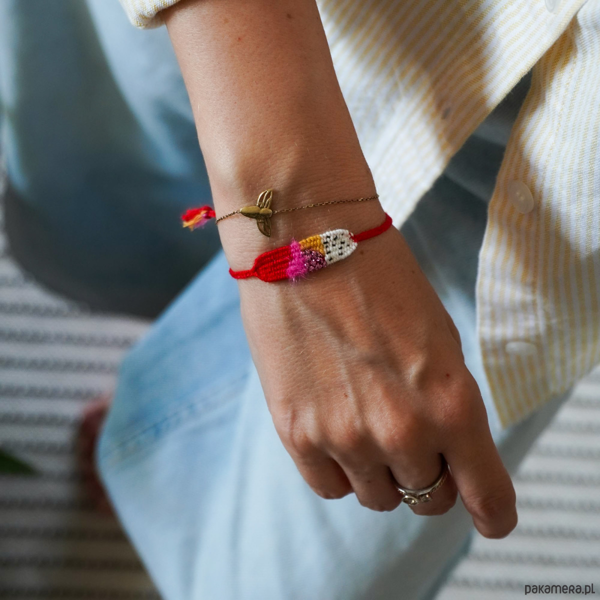 bransoletki na sznurku Mini, tkana bransoletka wiązana - na szczęście 3