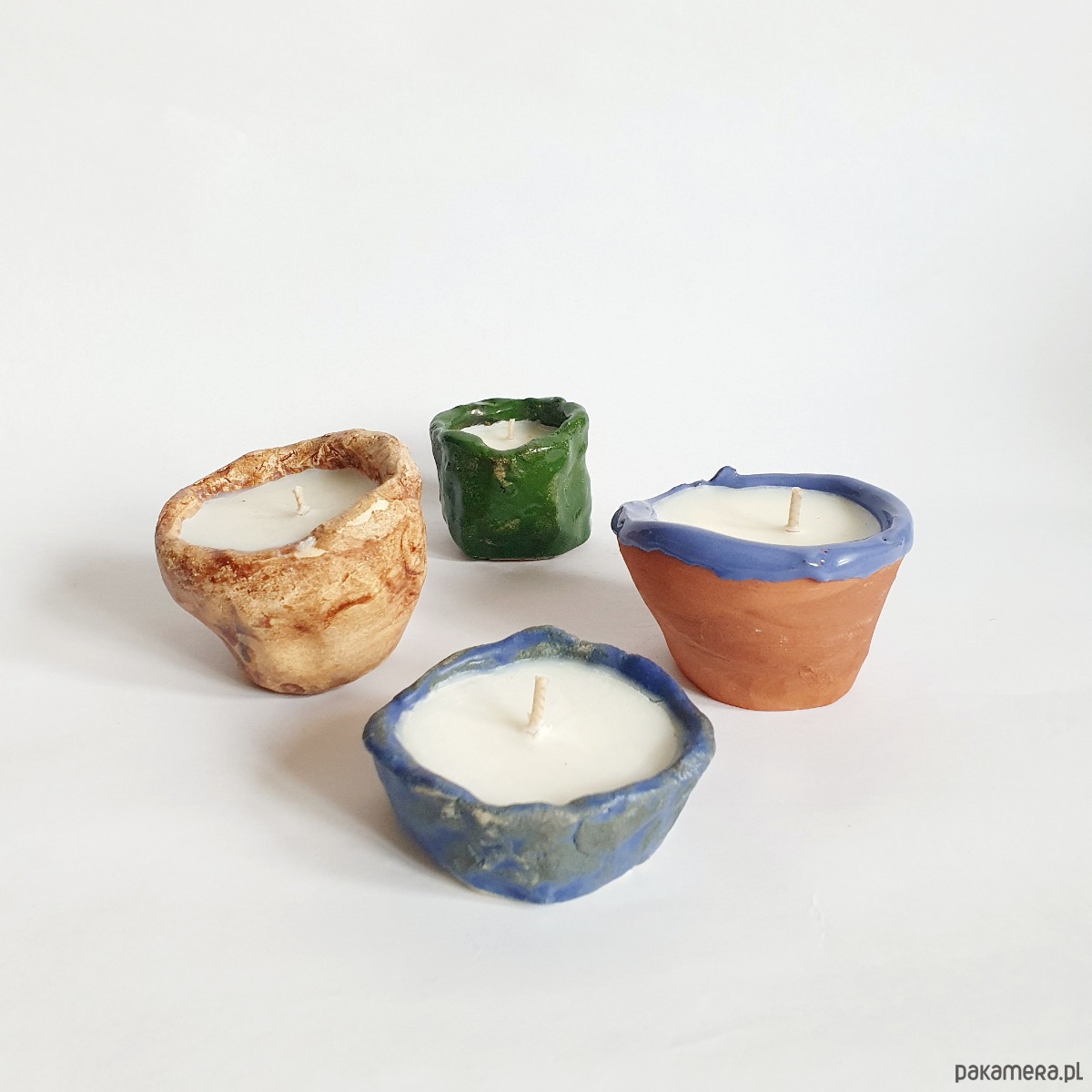 świeczniki i świece Zestaw świec sojowych w ręcznie robionej ceramice 1