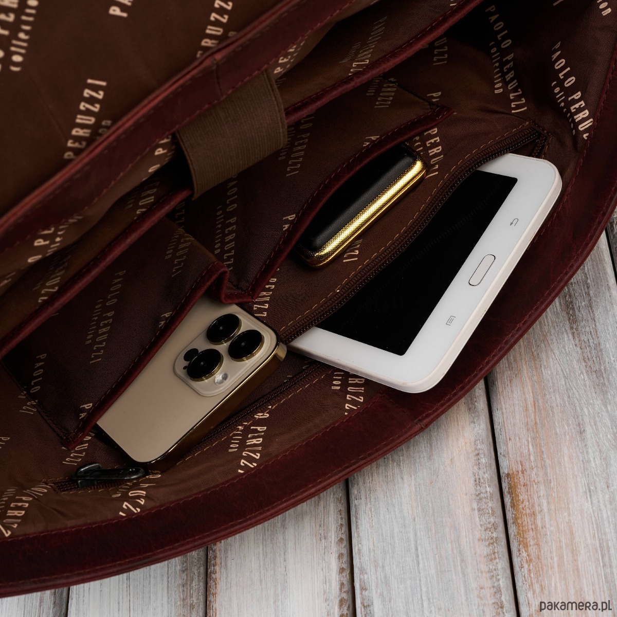 torby i nerki męskie Torba skórzana męska na ramie na laptopa brązowa vintage SL-09-BR 7