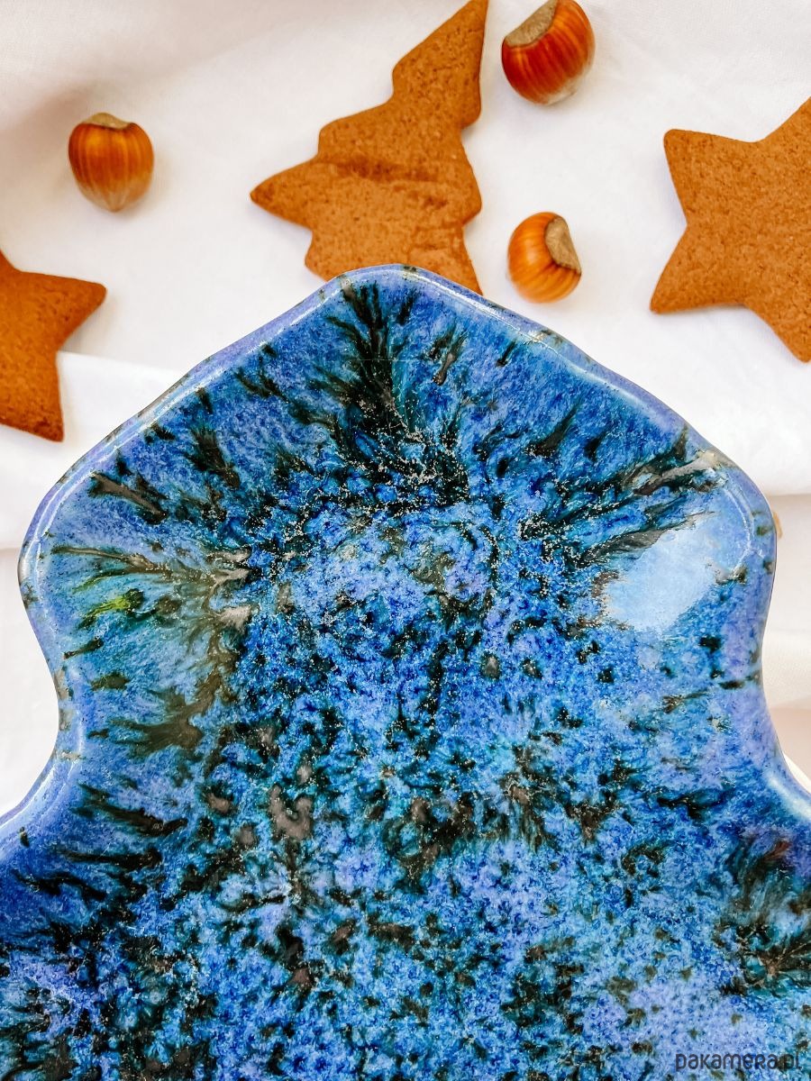 dekoracje świąteczne Talerz ceramiczny choinka Gwieździste niebo 4