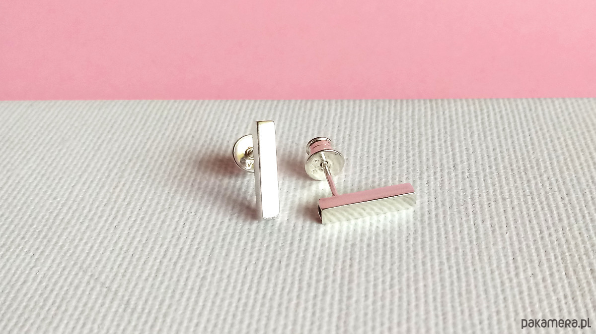 kolczyki srebrne Kolczyki srebrne Rurki Prostokąty Kolekcja Minimal 1