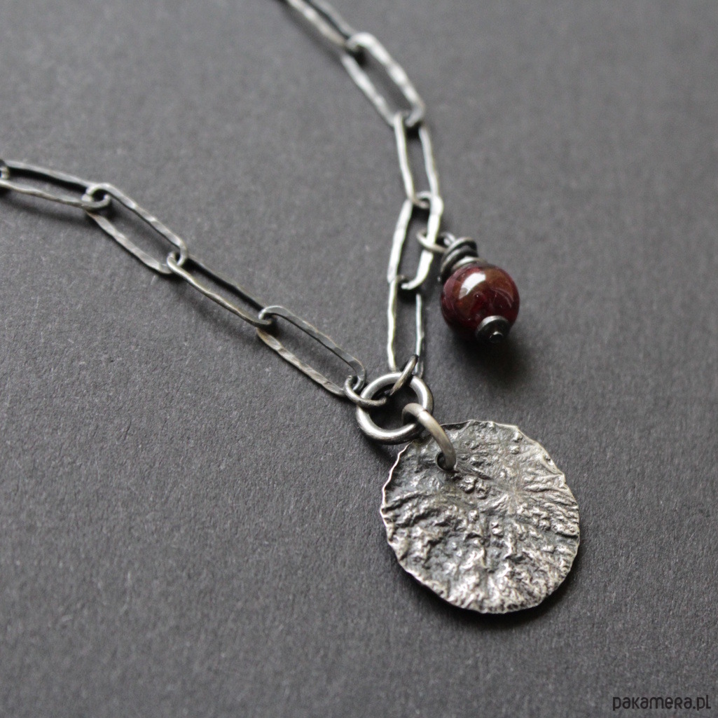 korale Naszyjnik na surowo z Granatem 4