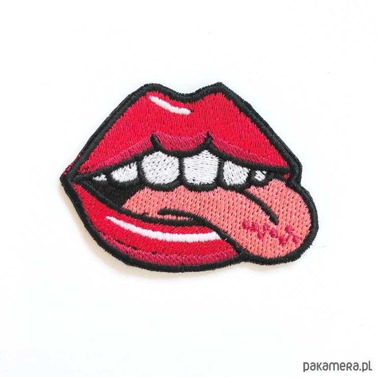 naszywki na ubrania Naszywka na ubrania niegrzeczne usta 1