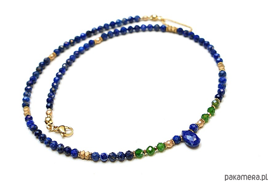 chokery Lapis lazuli  & diopsyd /choker/ - Szlachetna kolekcja 4