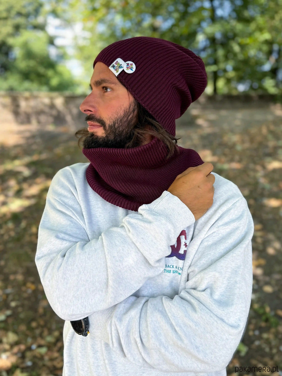 tuby i kominy Męski bawełniany komin Bordo 2