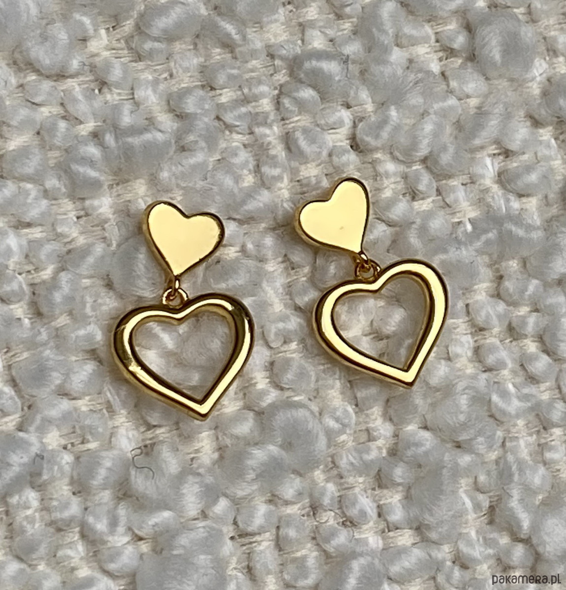 kolczyki pozłacane Złote kolczyki "Cute Hearts"- srebro 925 pozłacane 2