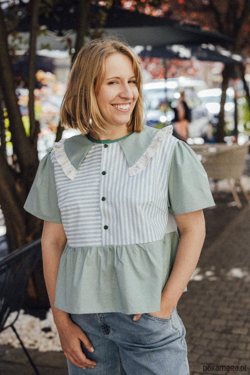 koszule męskie Koszula patchworkowa mięta 1