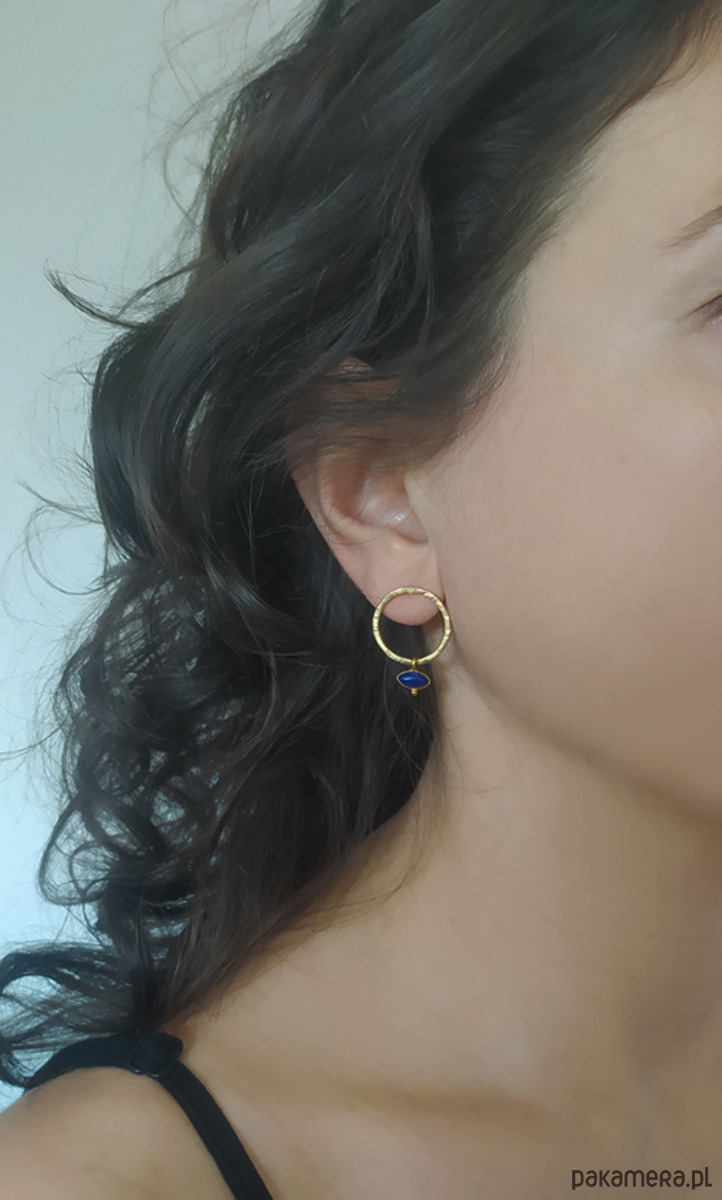 kolczyki pozłacane Kolczyki Plates Blue - srebro 925 pokryte 24k złotem 2