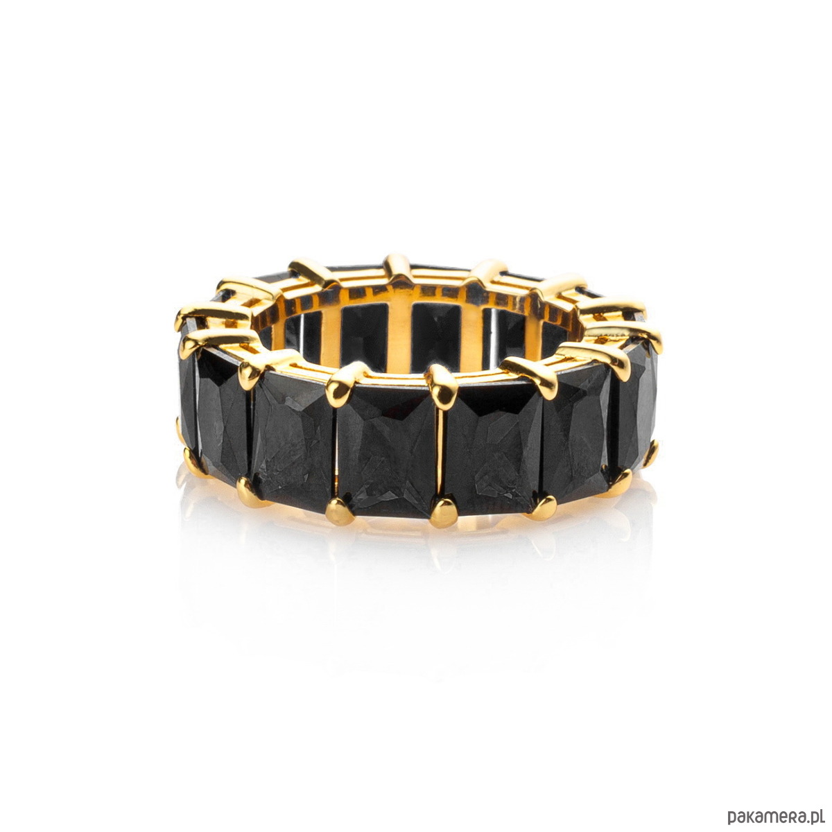 pierścionki złote Pierścionek z cyrkoniami bagietami srebro 925 1