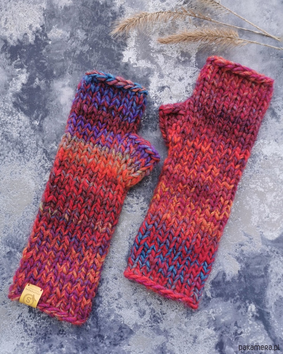 rękawiczki damskie MAXCOLOR mitenki "wesoły melanż" 1