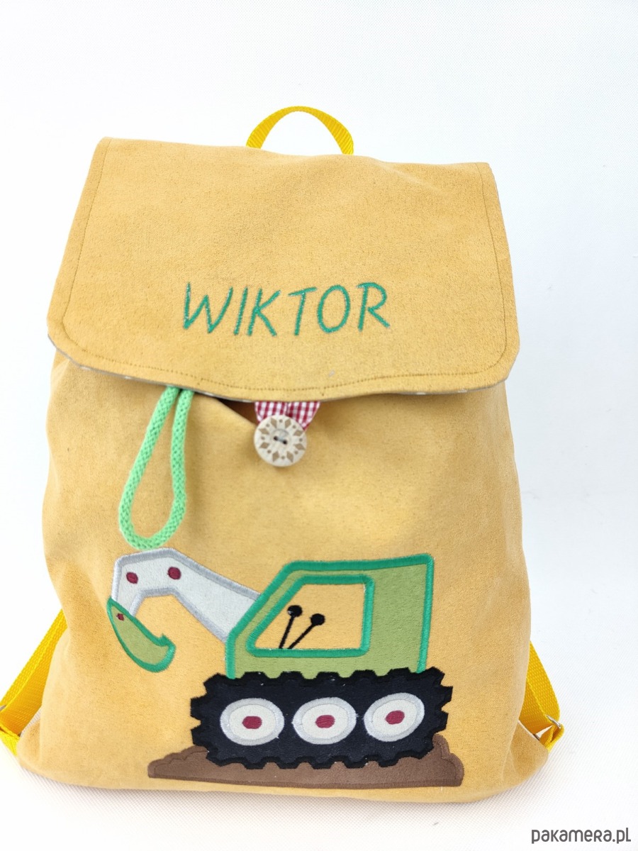 torebki, worki i plecaki dziecięce Personalizowany prezent dla chłopca - plecak z koparką 1