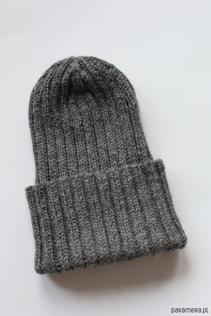 czapki damskie Czapka z wełny i alpaki szara 2