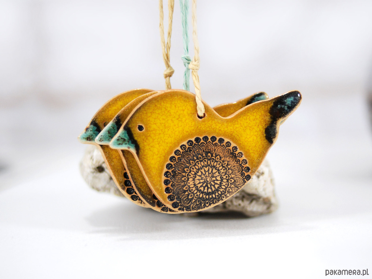 ozdoby choinkowe Ceramiczne sikorki - wiszące ozdoby na choinkę 3