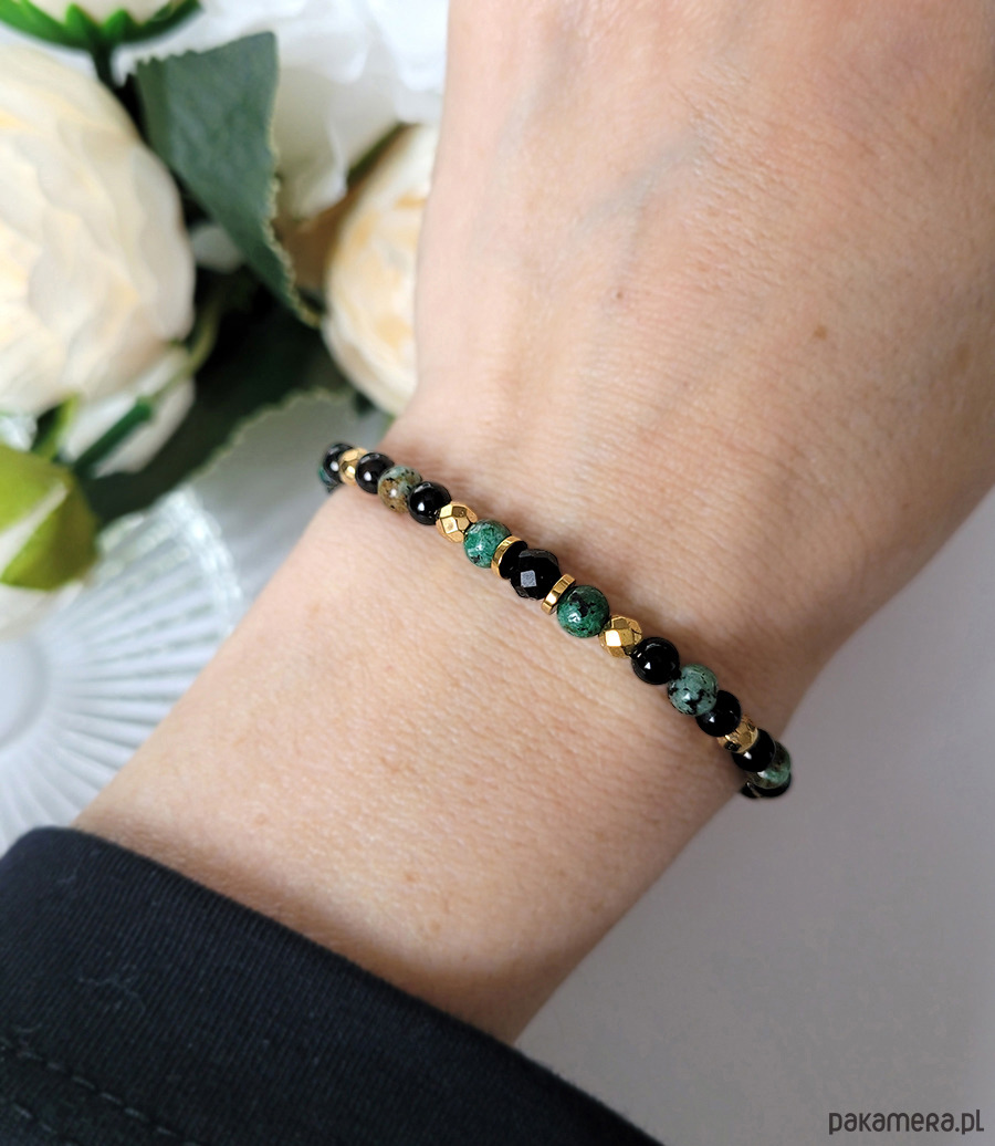 bransoletki z kamieni naturalnych OCHRONA i OPTYMIZM- z Turmalinem polecana podróżnikom 2