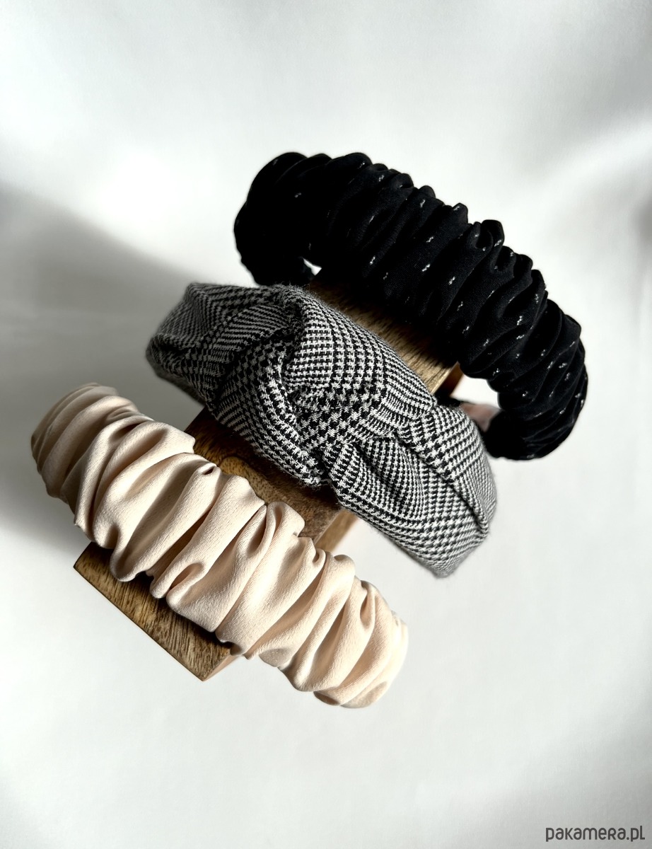 opaski do włosów Beżowa opaska marszczona Nua 3