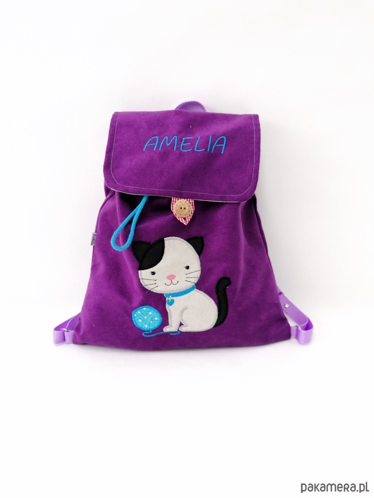 torebki, worki i plecaki dziecięce Personalizowany plecak z kotkiem - prezent dla dziewczynki 2